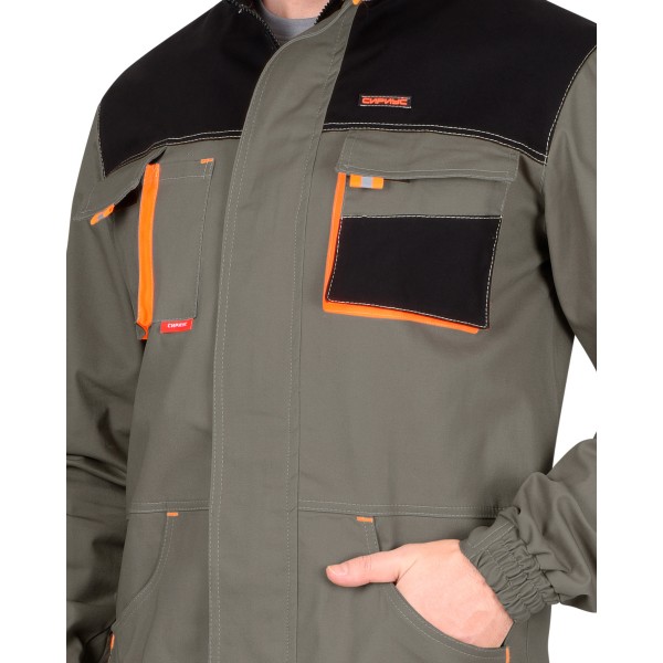 Куртка "МАНХЕТТЕН" оливковый с оранжевым и черным