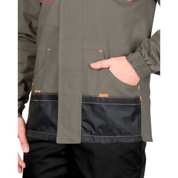 Куртка "МАНХЕТТЕН" оливковый с оранжевым и черным