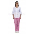 Комплект одежды женской "Ольга" белый-розовый